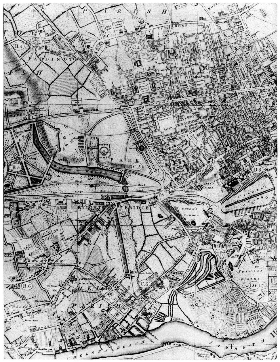 Plan parafii St Georges, Hanover Square, Londyn, 1907 autorstwa Unbekannt