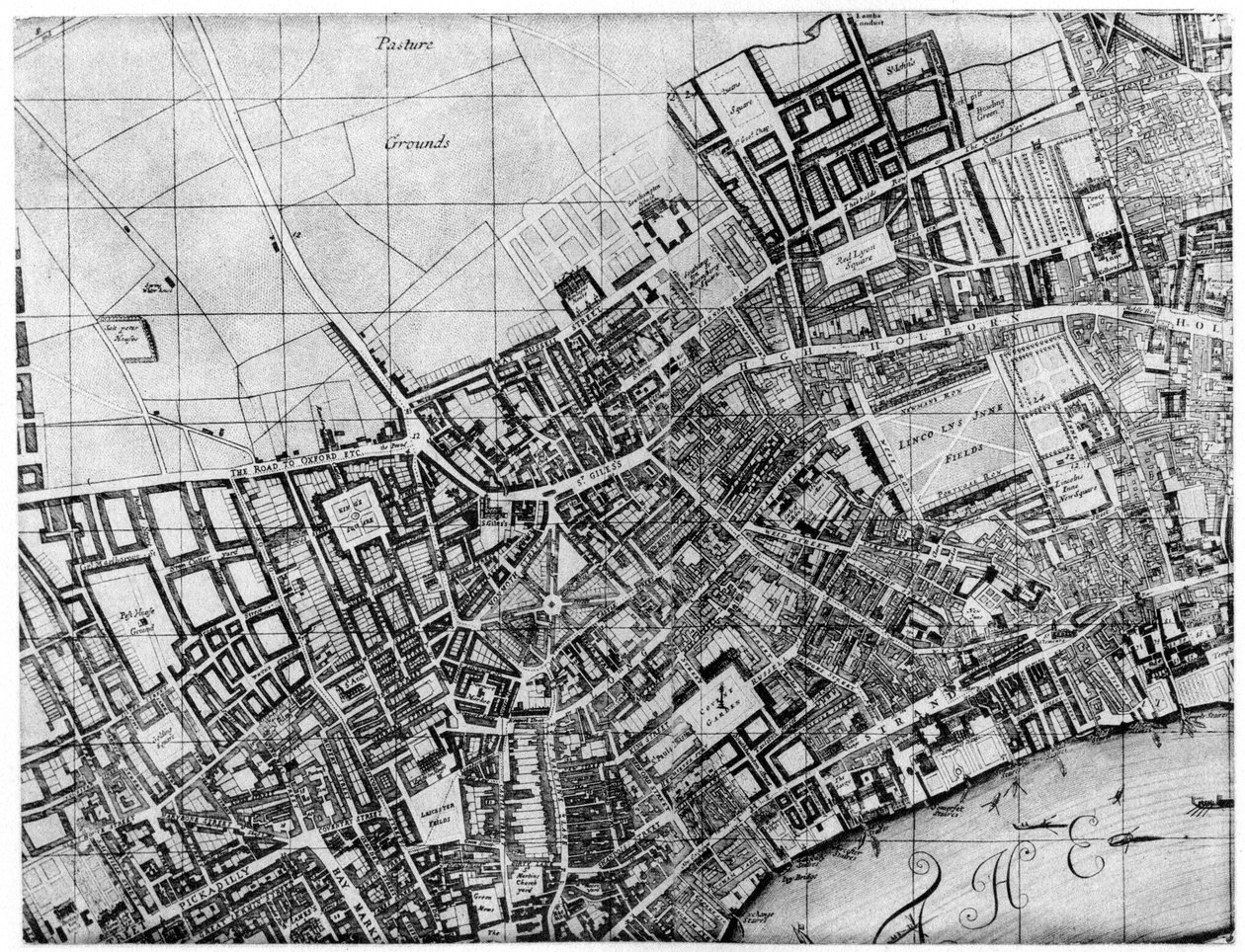 Plan parafii St Giles, Londyn, 1907 autorstwa Unbekannt