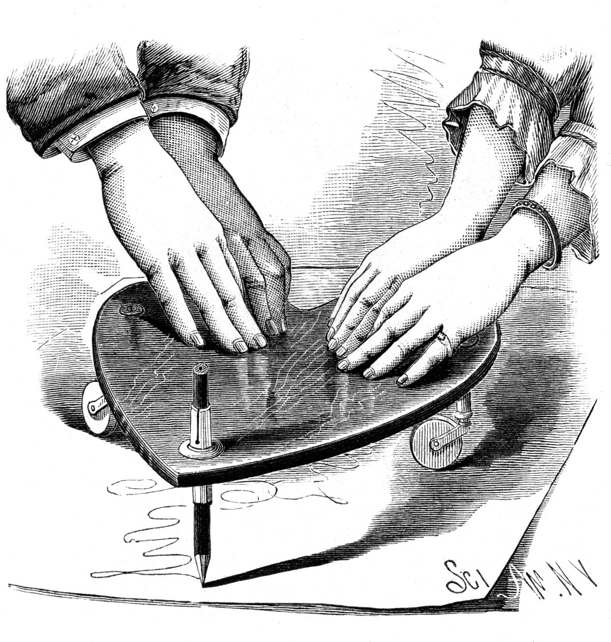 Planszeta lub tablica ouija, 1885 autorstwa Unbekannt
