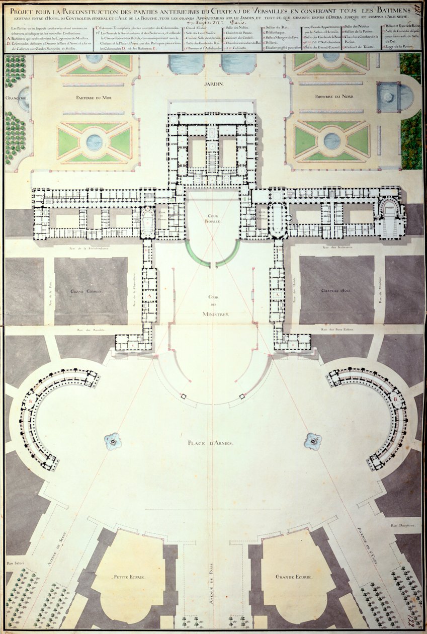 Plany transformacji Wersalu, Francja, 1780 autorstwa Unbekannt