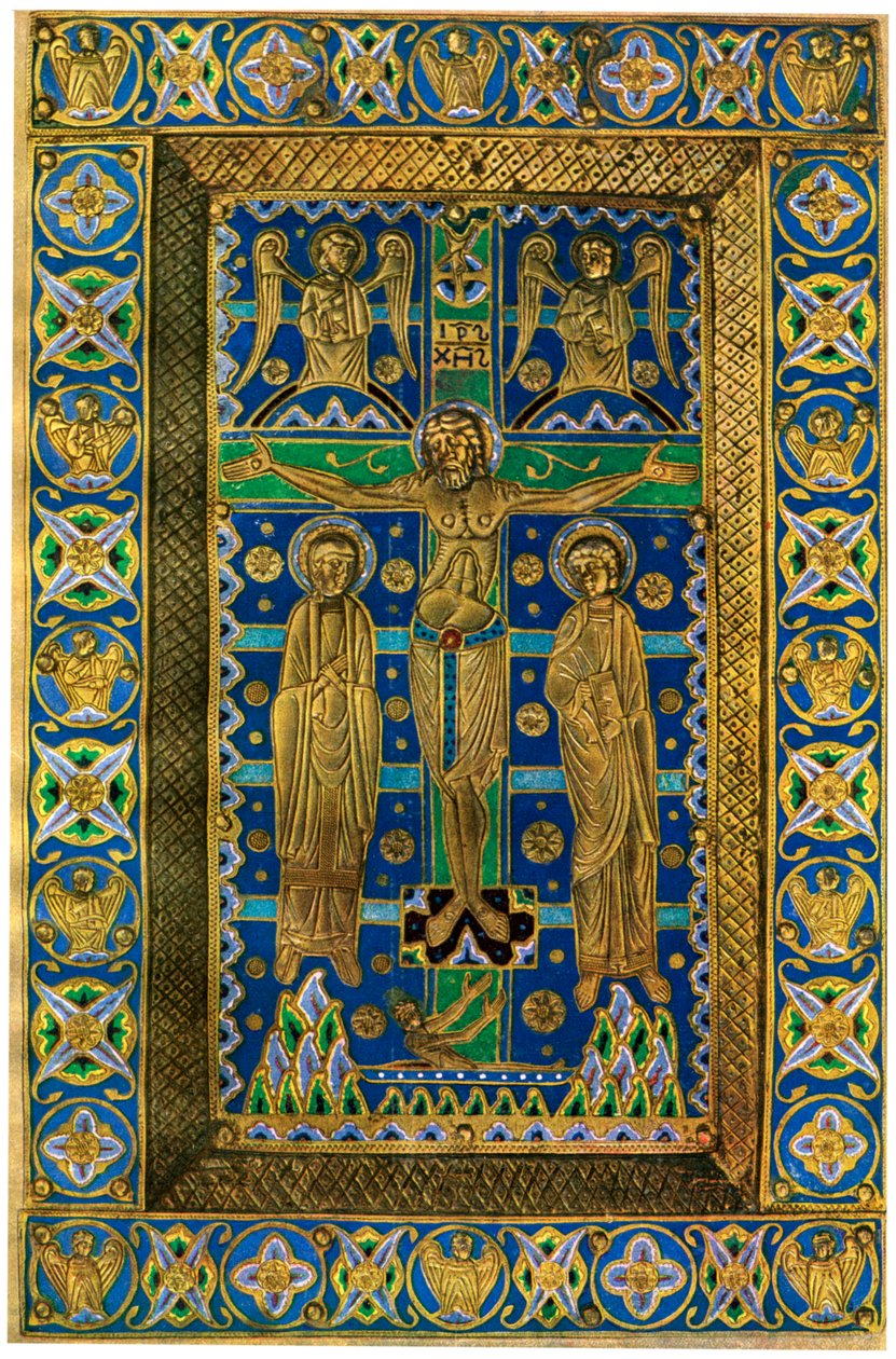 Plakietka introligatorska de reliure, emalia champlevé na miedzi, XIII w., 1931 autorstwa Unbekannt