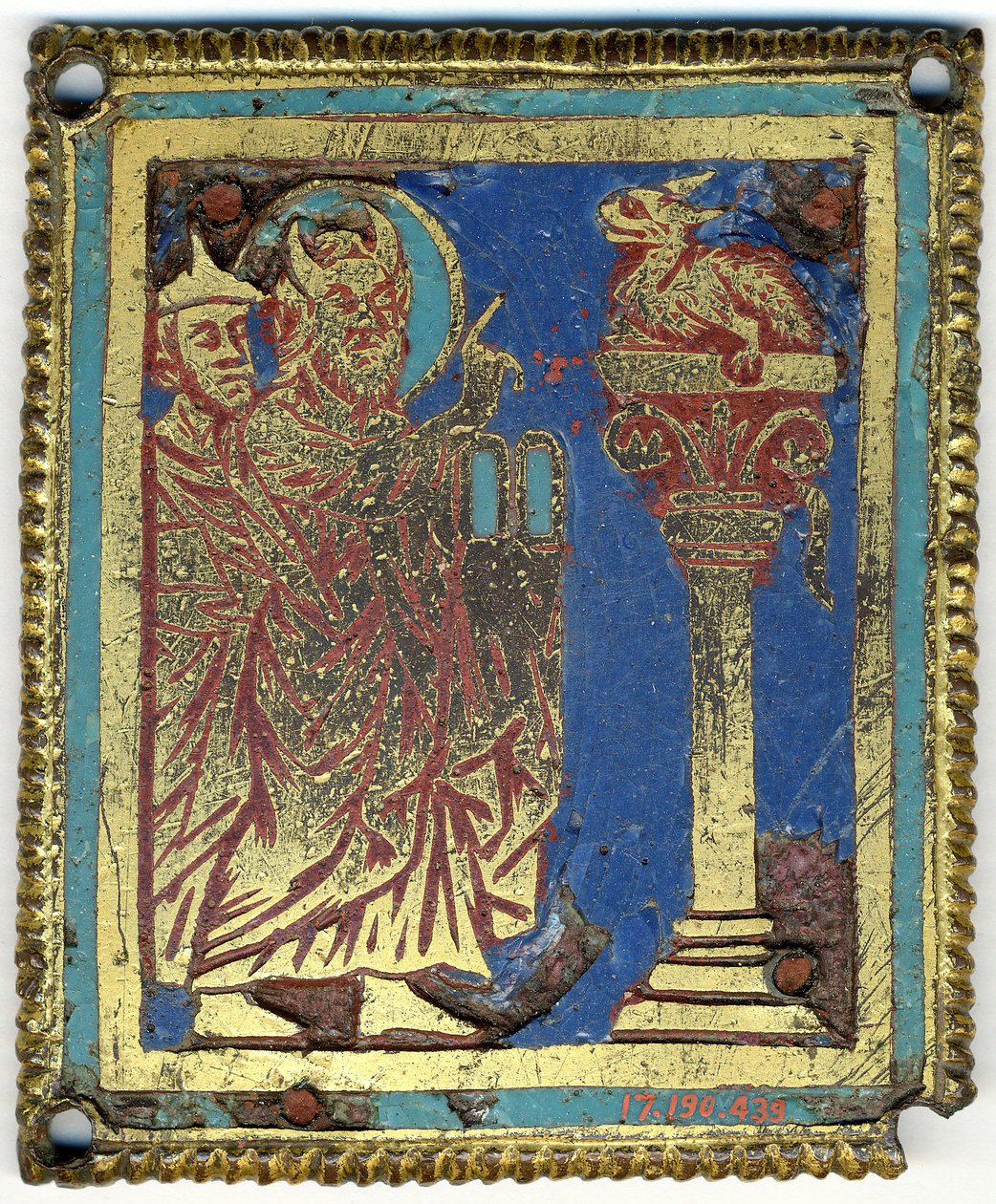 Tablica z Mojżeszem, Aaronem i wężem miedzianym, niemiecki, ca. 1200. autorstwa Unbekannt