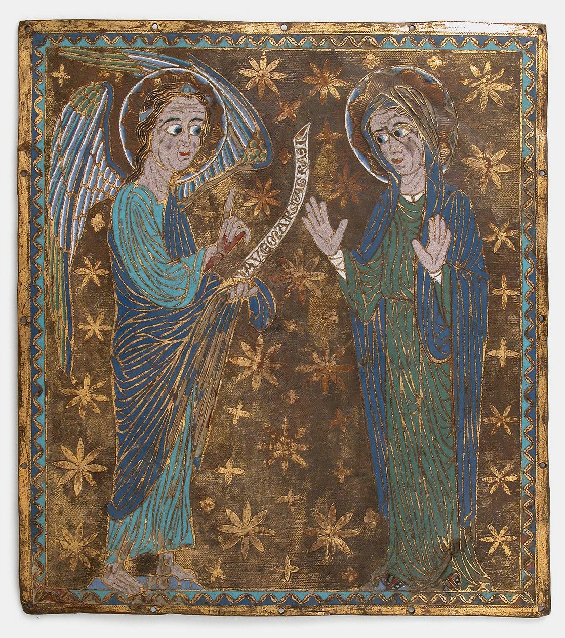 Tablica Zwiastowania, katalońska lub środkowowłoska, ca. 1200-1225. autorstwa Unbekannt
