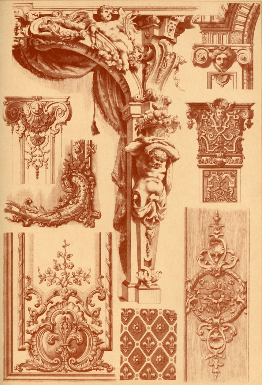 Zdobienia gipsowe, Francja, XVII i XVIII w., 1898 r. autorstwa Unbekannt