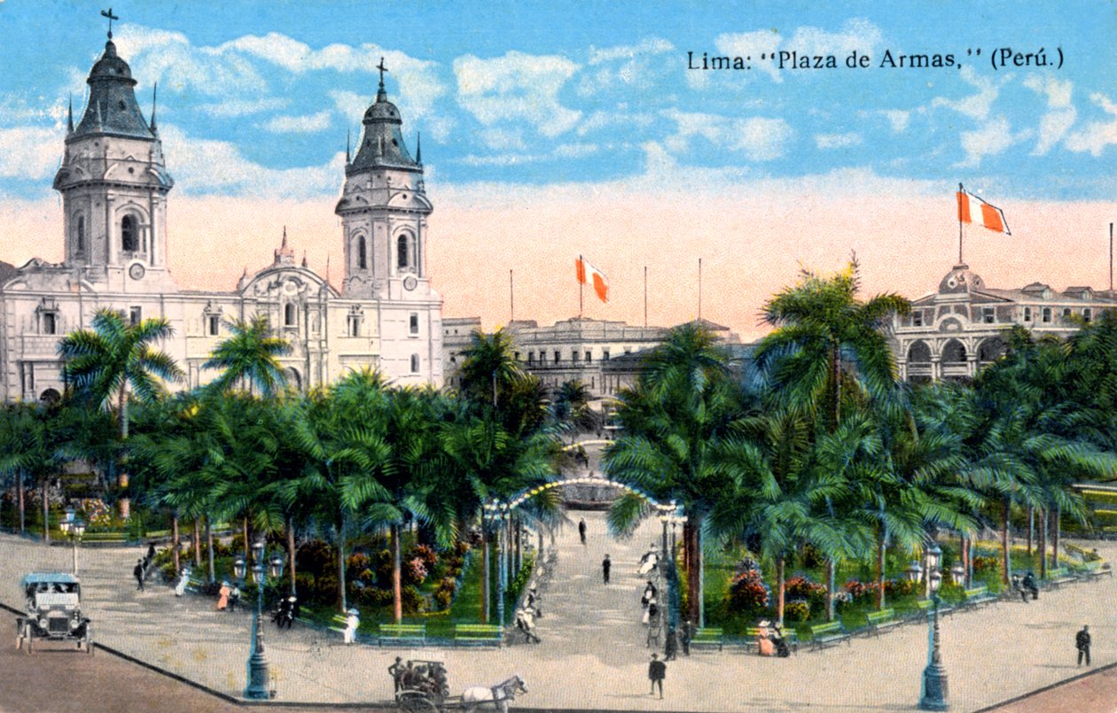 Plaza de Armas, Lima, Peru, początek XX wieku autorstwa Unbekannt
