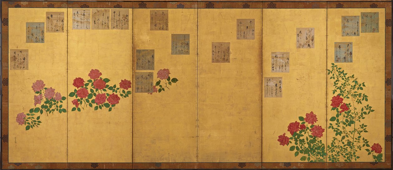 Papiery wierszowe i róże, okres Edo, 1615-1868. autorstwa Unbekannt