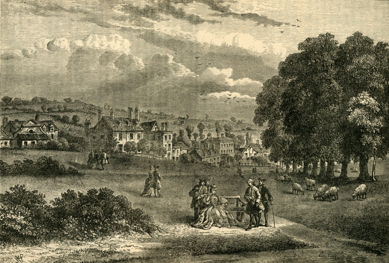 Pond Street, Hampstead, w 1750 r., ok. 1876 r. autorstwa Unbekannt