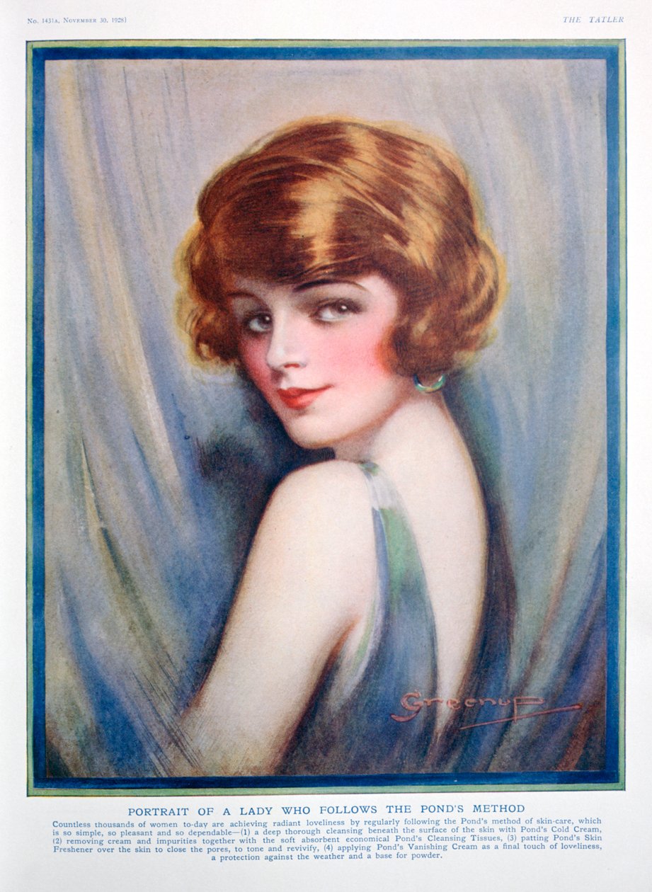 Reklama Ponds Cream, 1928 autorstwa Unbekannt
