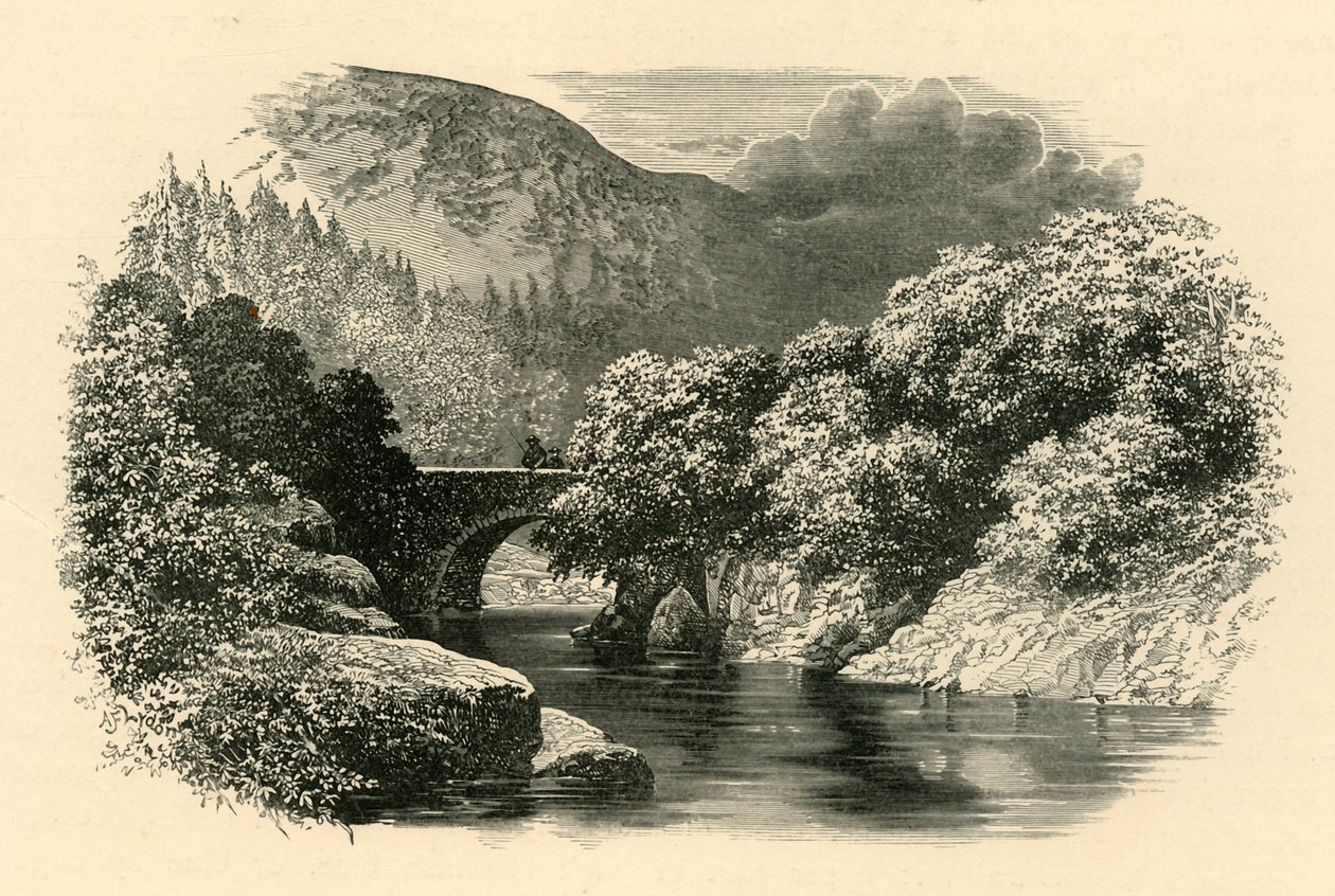 Most Aberglaslyn, Północna Walia, ok. 1890 r. autorstwa Unbekannt