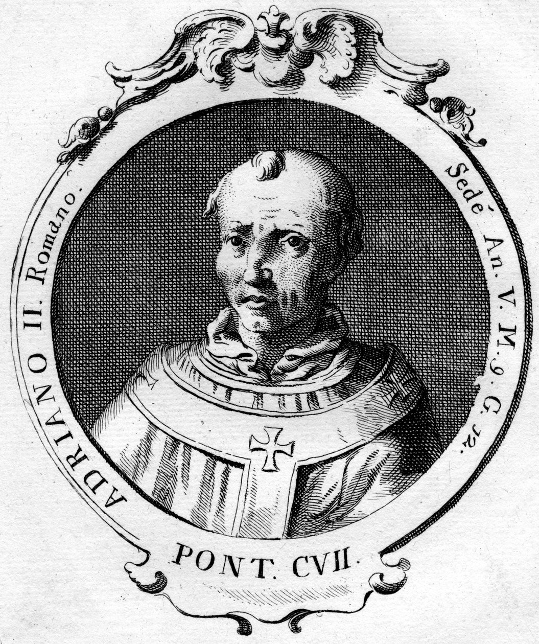 Papież Adrian II autorstwa Unbekannt