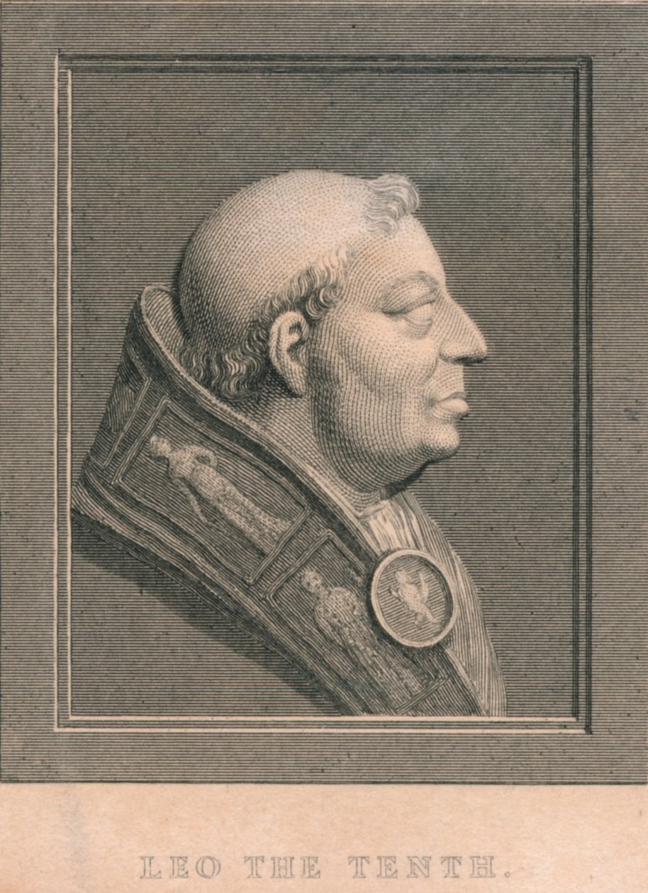 Papież Leon X 1475-1521, ur. Giovanni di Lorenzo de Medici, ok. 1830 autorstwa Unbekannt