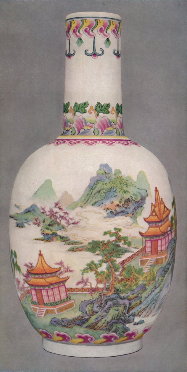 Porcelanowa butelka w stylu Ku Yueh Hsuan. Długi okres Chien, 1736-1796, 1928 autorstwa Unbekannt