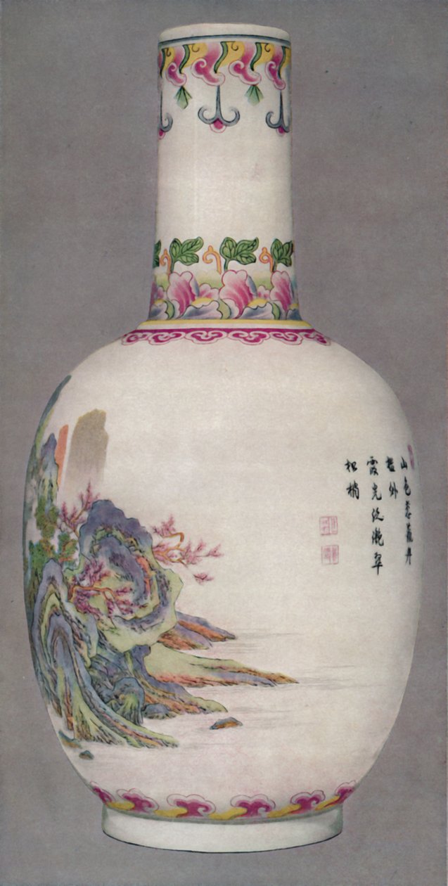 Porcelanowa butelka w stylu Ku Yueh Hsuan. Długi okres Chien, 1736-1796, 1928 autorstwa Unbekannt