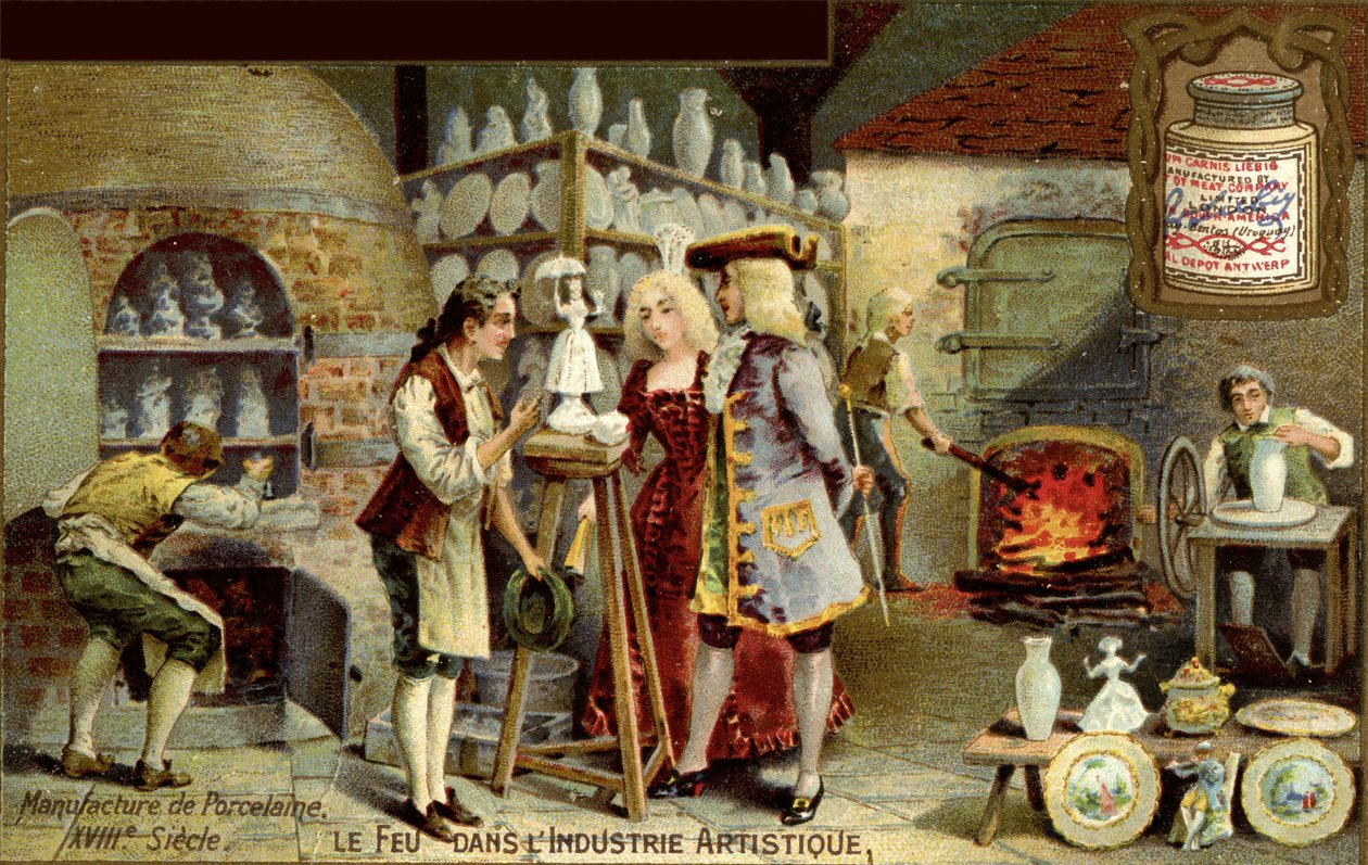 Manufaktura porcelany w XVIII wieku Z reklamy francuskiej autorstwa Unbekannt