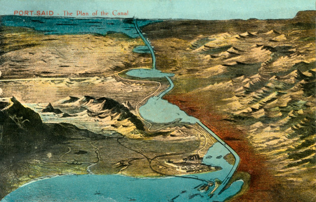 Port-Said - Plan kanału, c1918-c1939. autorstwa Unbekannt