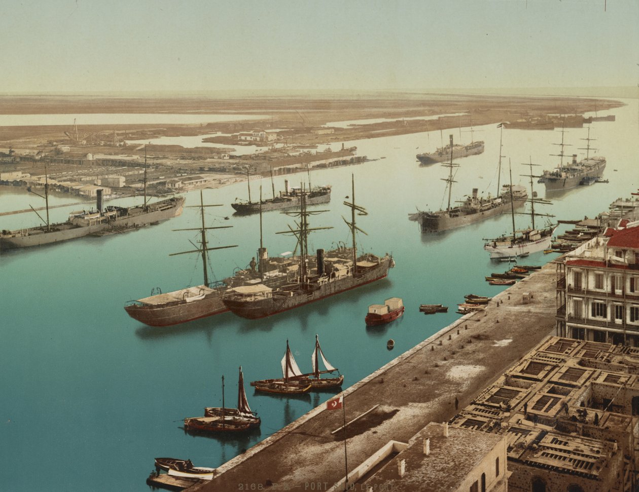 Port Said, Suez, ok. 1900 (kolorowy fotochrom) autorstwa Unbekannt