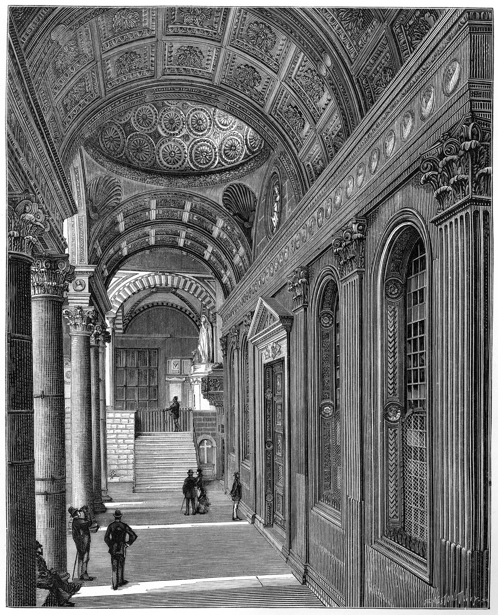 Portyk kaplicy Pazzi, krużganek bazyliki Santa Croce, Florencja, 1882 r. autorstwa Unbekannt