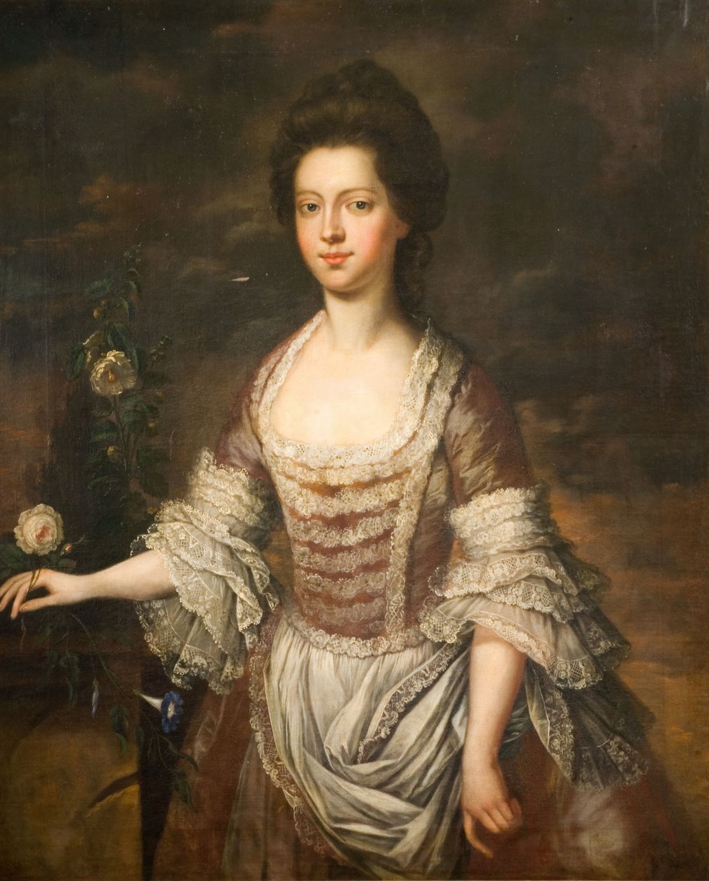 Portret kobiety, prawdopodobnie Anne Clobery, 1740-1760. autorstwa Unbekannt