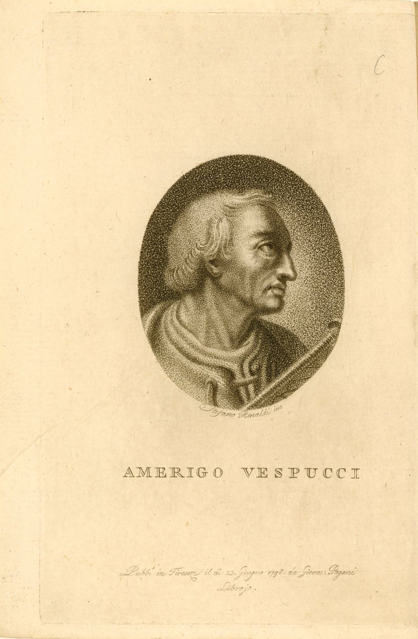 Portret Amerigo Vespucci, 1798. autorstwa Unbekannt