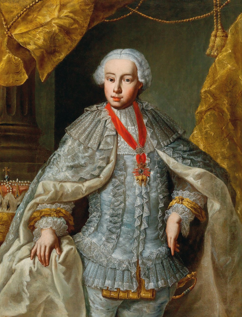 Portret arcyksięcia Leopolda przyszłego cesarza Leopolda II w sukni ślubnej, ok. 1764-1765. autorstwa Unbekannt