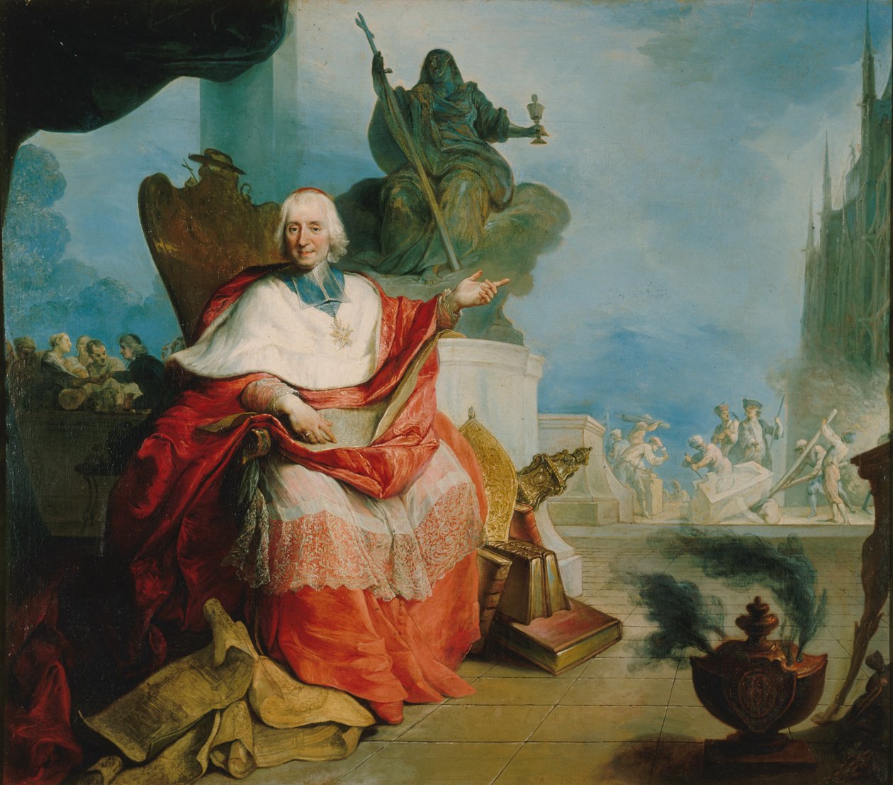 Portret kardynała Louis Antoine de Noailles 1651-1729, 1729. autorstwa Unbekannt