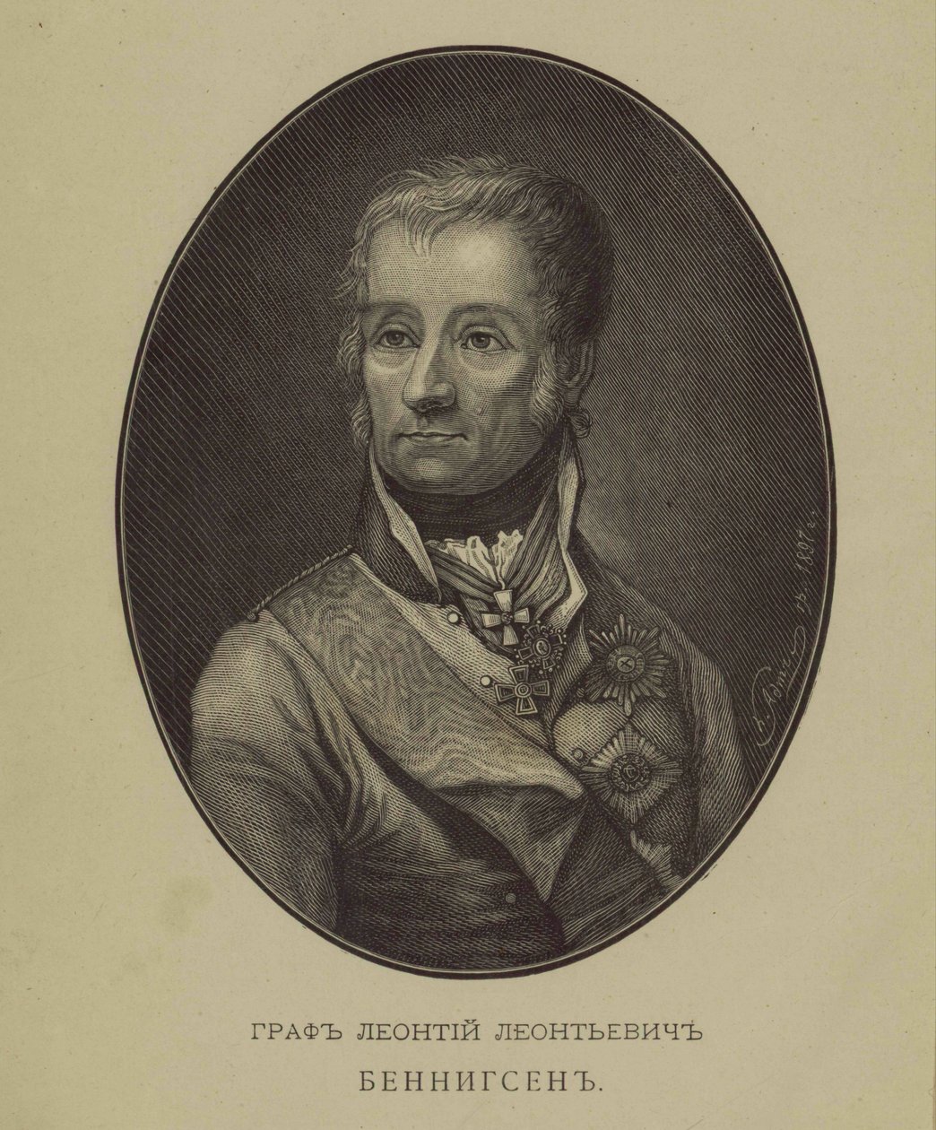 Portret hrabiego Levin Leonty August Theophil von Bennigsen 1745-1826 autorstwa Unbekannt