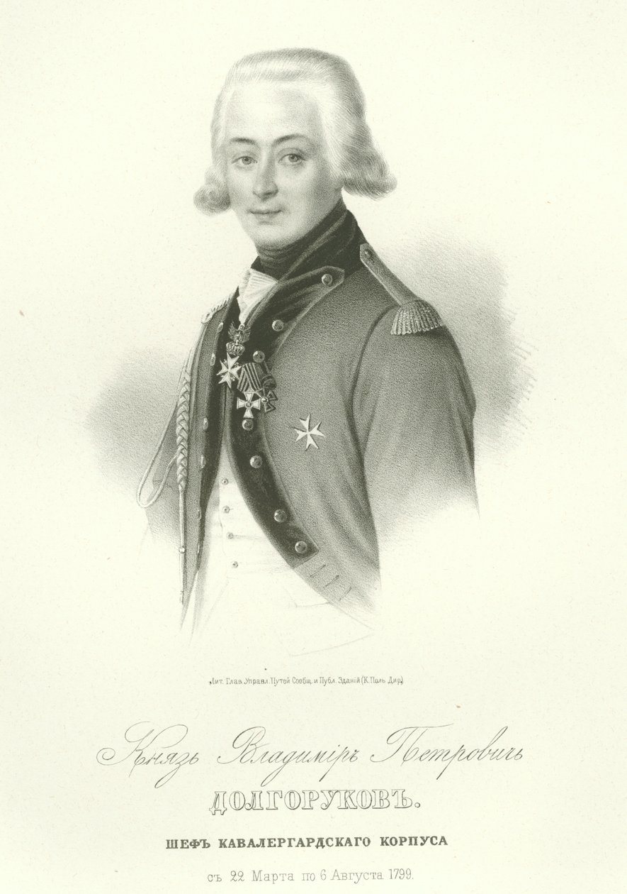 Portret hrabiego Władimira Pietrowicza Dolgorukowa 1773-1817 autorstwa Unbekannt