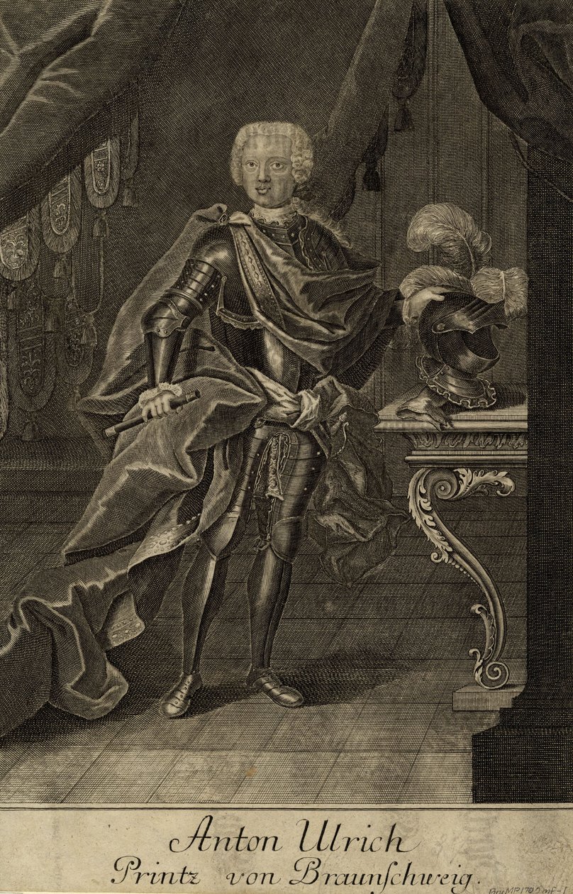 Portret księcia Antoniego Ulryka z Brunszwiku 1714-1774, um 1700 autorstwa Unbekannt