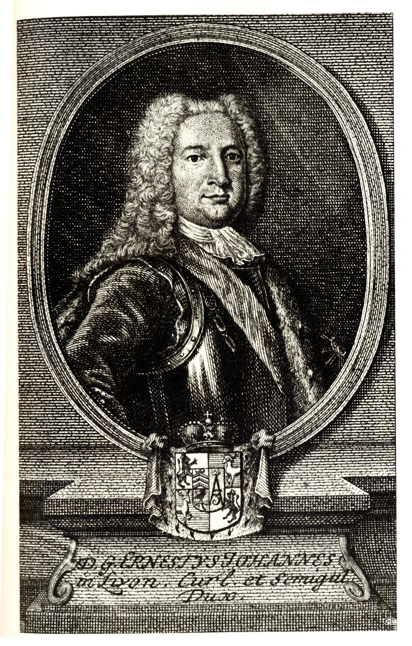 Portret Ernsta Johanna von Birona 1690-1772, księcia Kurlandii i Semigalii i regenta Imperium Rosyjskiego autorstwa Unbekannt