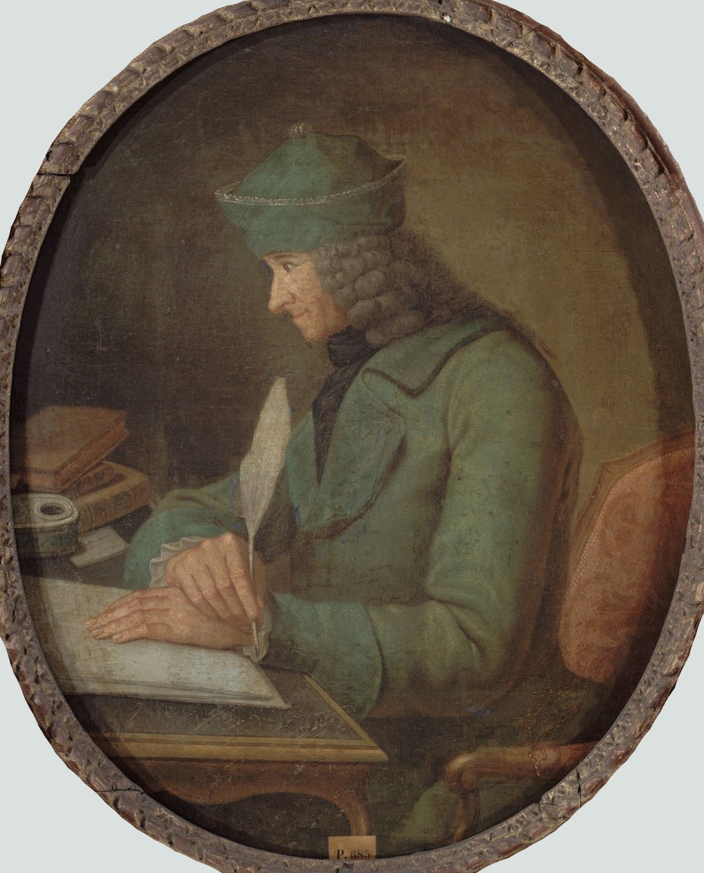 Portret Francois Marie Arouet de Voltaire 1694-1778, w jego gabinecie, II poł. autorstwa Unbekannt