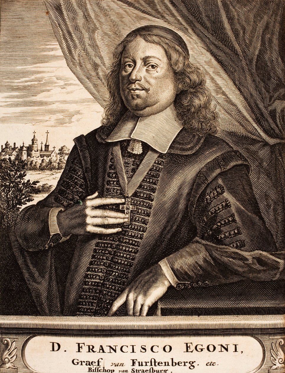 Portret Franza Egona von Fürstenberg-Heiligenberg 1626-1682, księcia-biskupa Strasburga, 1675. autorstwa Unbekannt