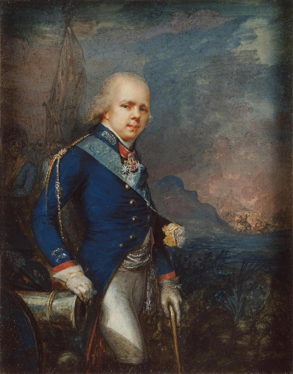 Portret wielkiego księcia Konstantyna Pawłowicza Rosji 1779-1831 przed bitwą pod Novi, 1799 autorstwa Unbekannt