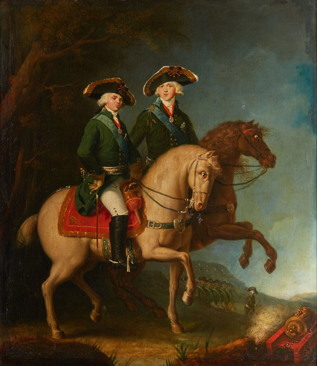 Portret wielkich książąt Aleksandra Pawłowicza i Konstantyna Pawłowicza, 1795. autorstwa Unbekannt