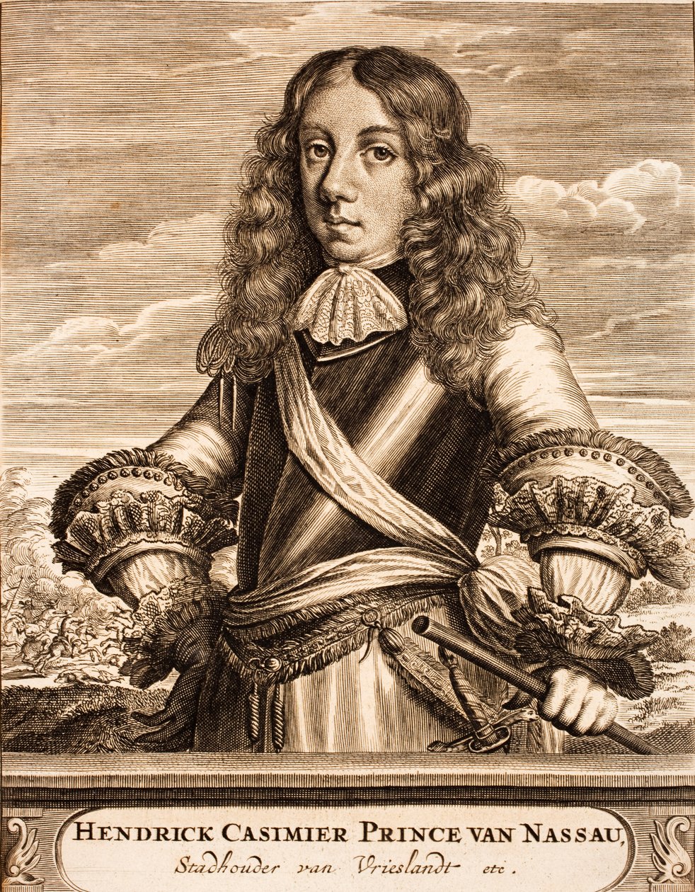 Portret Henryka Kazimierza II 1657-1696, księcia Nassau-Dietz, 1675. autorstwa Unbekannt
