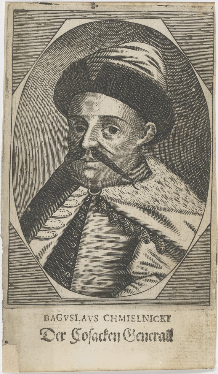 Portret hetmana Bohdana Chmielnickiego 1595-1657, po 1650 r. autorstwa Unbekannt