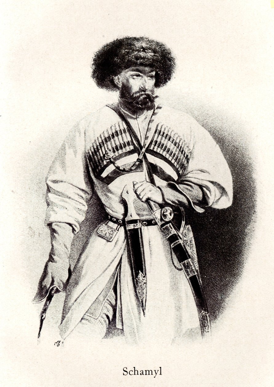 Portret Imama Szamila 1799-1871, XIX w. autorstwa Unbekannt