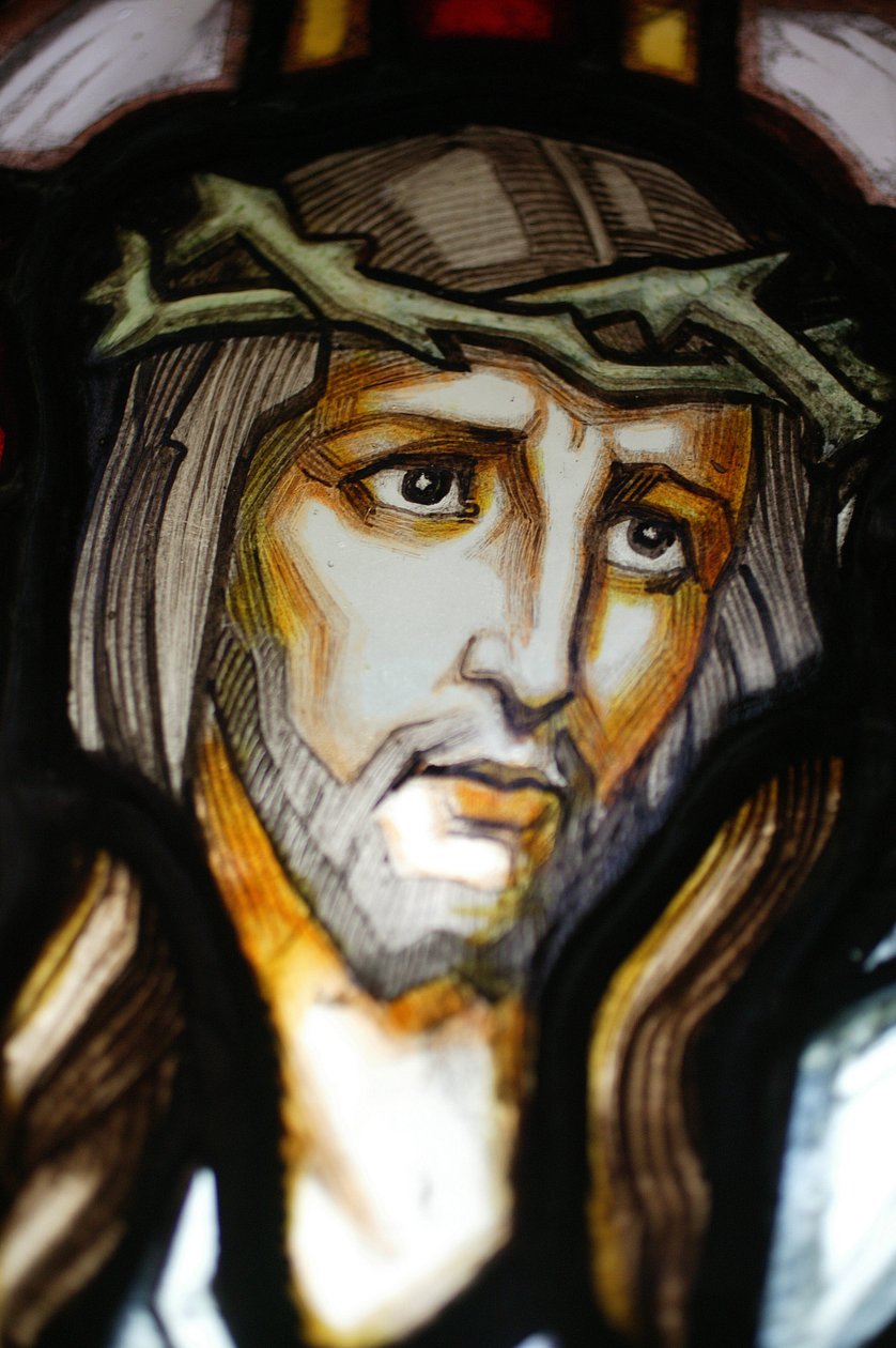 Portret Jezusa. Witraż. Kościół św. Błażeja Vichy Francja autorstwa Unbekannt