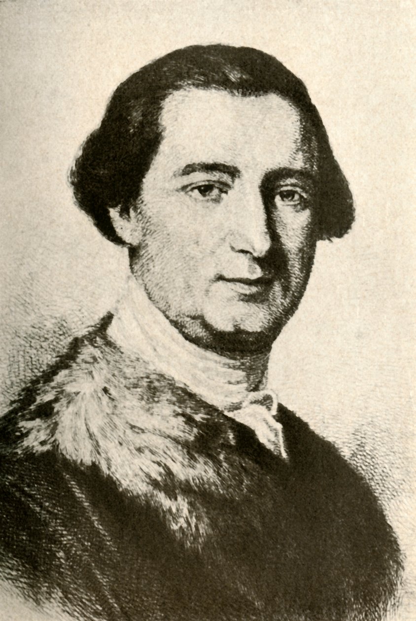 Portret Johna Penna, gubernatora kolonialnego, przedstawiający płaszcz obszyty futrem, c1750, 1937. autorstwa Unbekannt