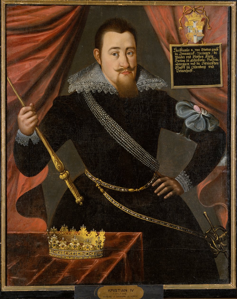 Portret króla Danii Chrystiana IV 1577-1648 . autorstwa Unbekannt