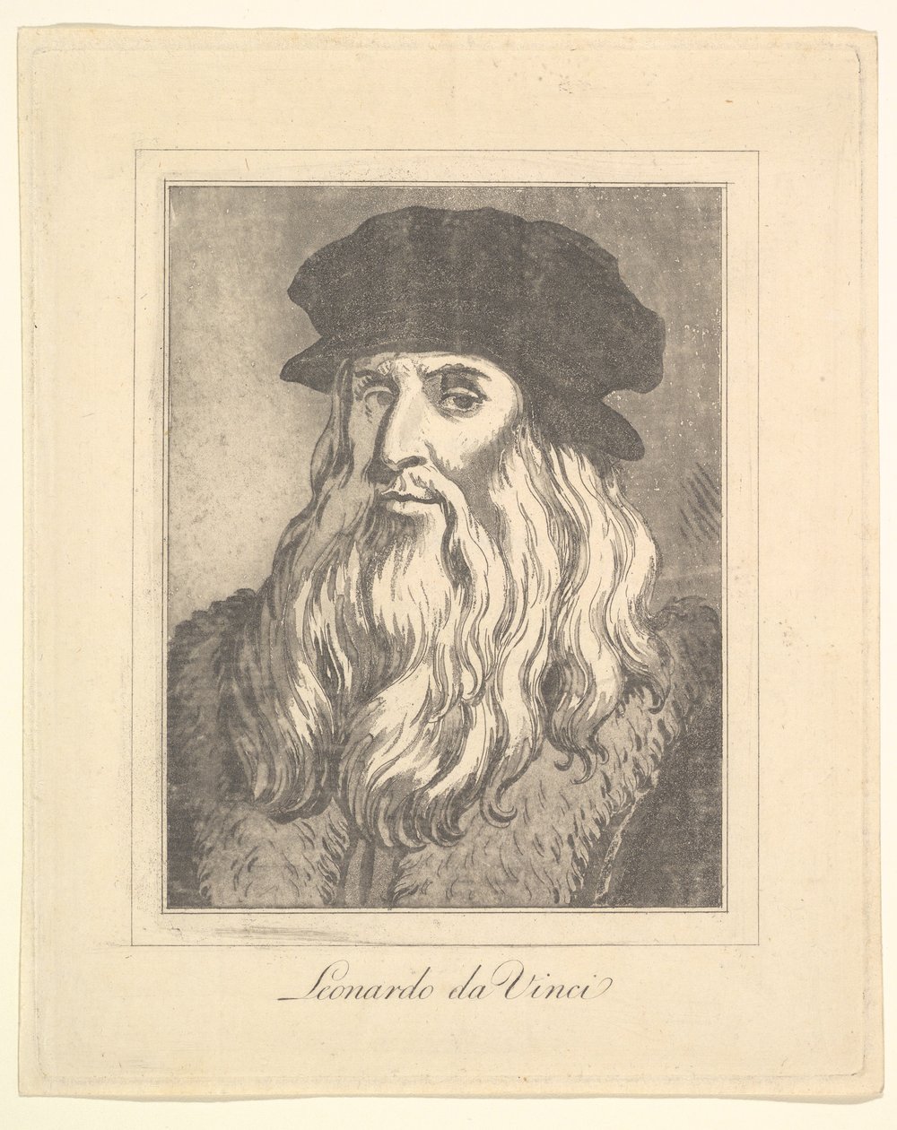 Portret Leonarda da Vinci z Characaturas Leonarda da Vinci, z Rysunków Wi..., 1786. autorstwa Unbekannt