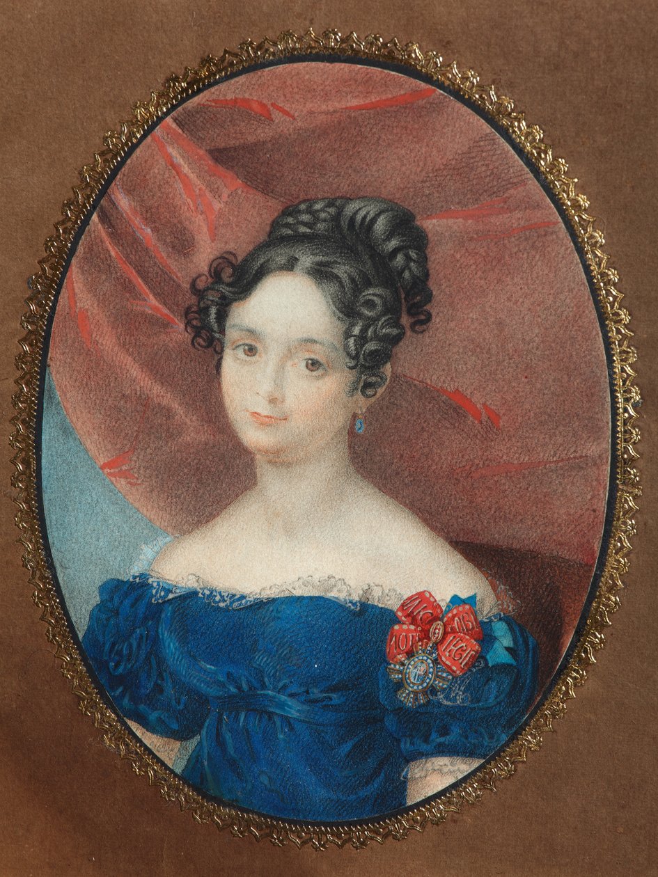 Portret Marii Jakovlevny Narishkina 1789-1854, z domu Lobanova-Rostovskaya, lata czterdzieste XIX wieku autorstwa Unbekannt