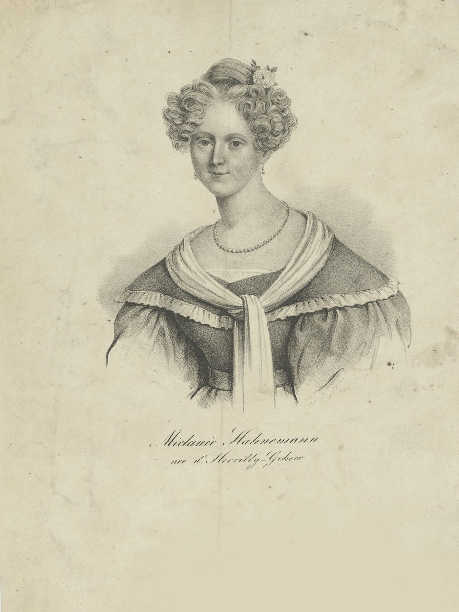Portret Mélanie dHervilly Gohier Hahnemann 1800-1878, 1830-1835. autorstwa Unbekannt