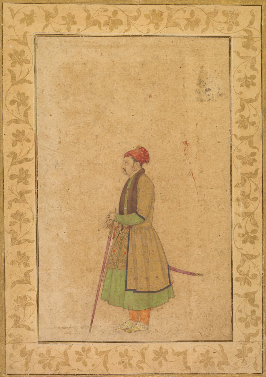 Portret Raja Ram Singh z Bursztynu r. 1667-1688 z Mieczem Dekańskim, ok. 1667-1688 1680-1685. autorstwa Unbekannt