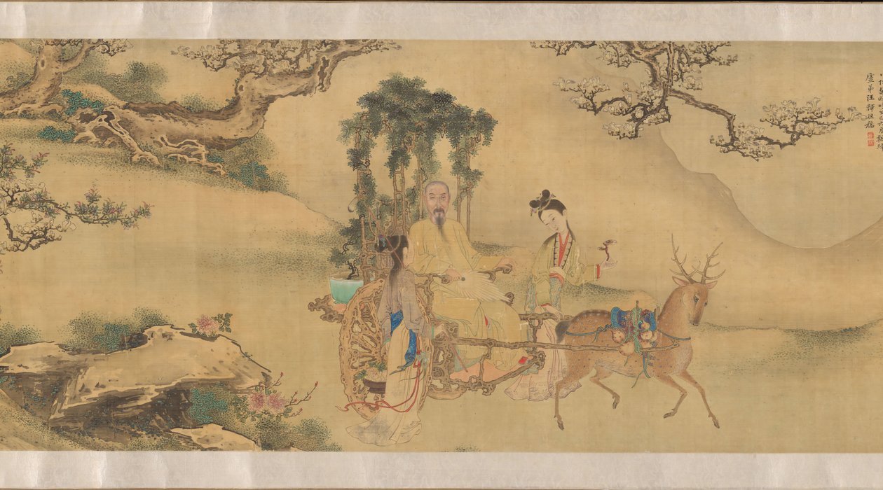 Portret Shaoyu w przebraniu Liu Ling, ca. 1795. autorstwa Unbekannt