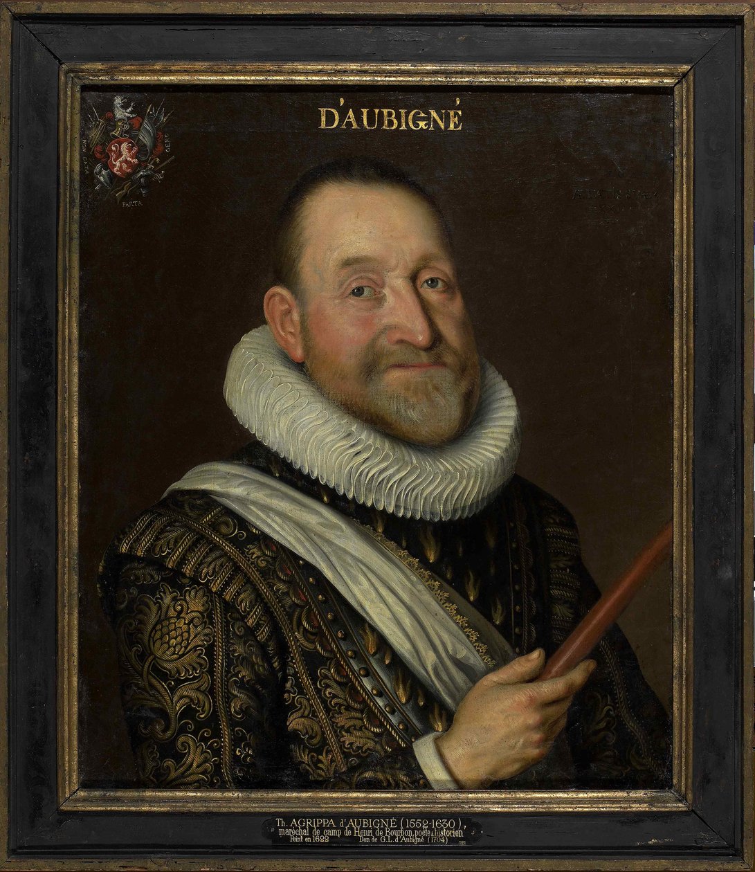 Portret Teodora Agryppy, kawalera dAubigné 1552-1630, I tercja XVII w. autorstwa Unbekannt