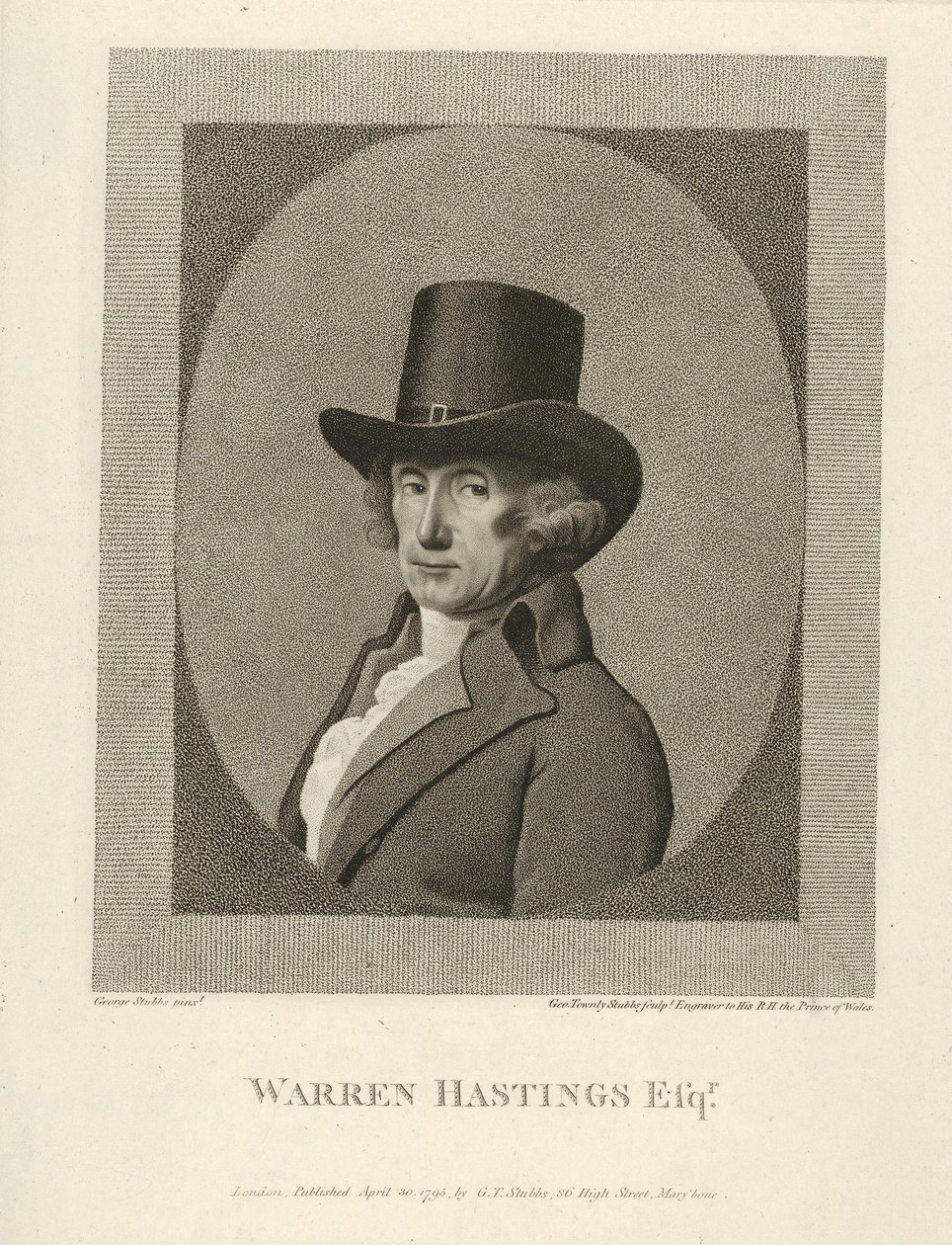 Portret Warrena Hastingsa, Esq., wyd. 1795. autorstwa Unbekannt
