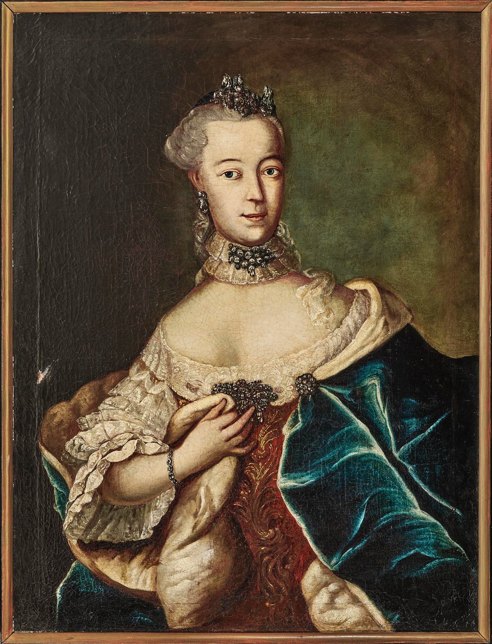 Portret Friederike Caroline von Sachsen-Coburg-Saalfeld, margrabina..., XVIII wiek. autorstwa Unbekannt
