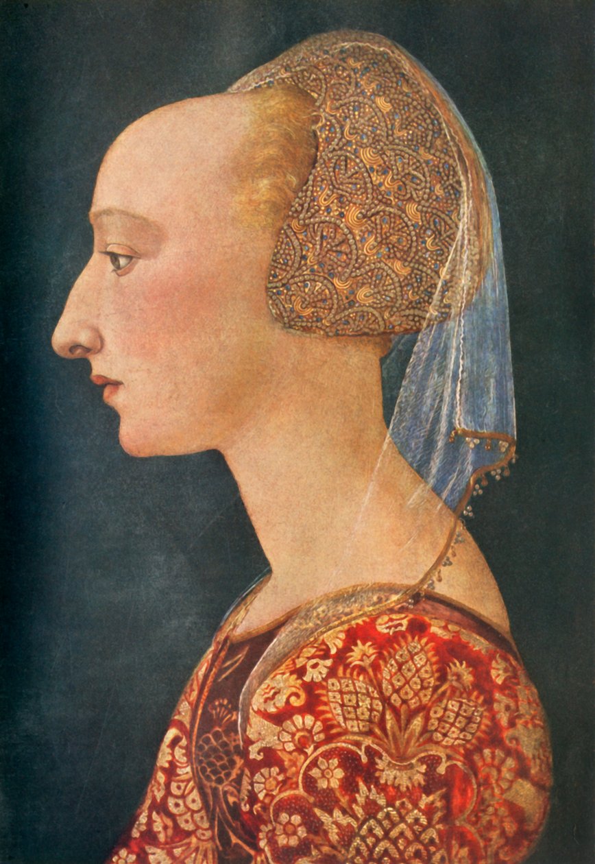 Portret damy w czerwieni, 1460-1470, 1934. autorstwa Unbekannt