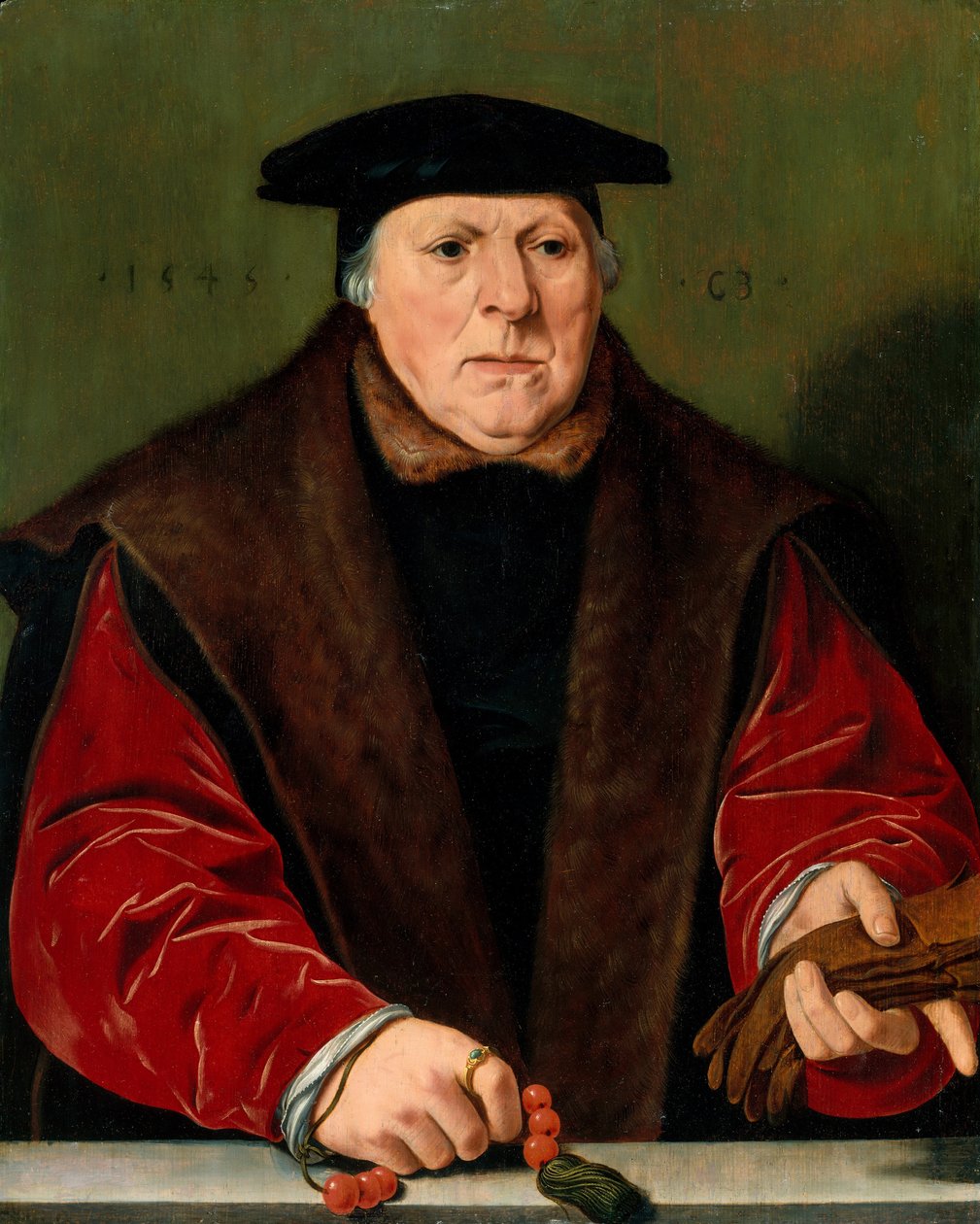 Portret mężczyzny z różańcem, 1545. autorstwa Unbekannt