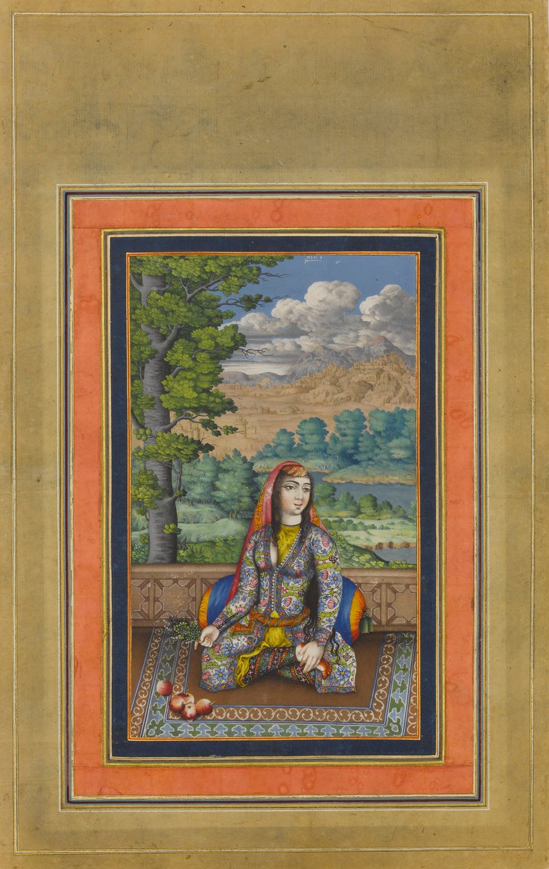 Portret damy perskiej, Folio z Albumu Davisa, ca. 1736-37. autorstwa Unbekannt